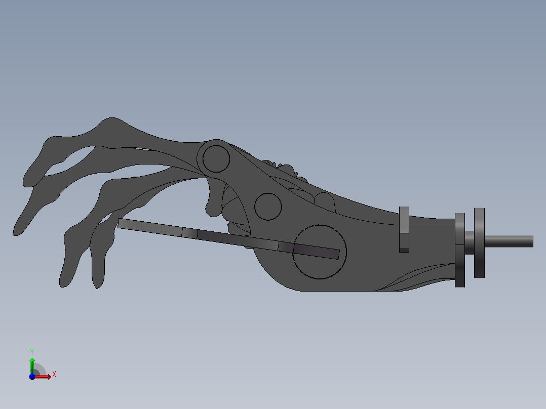 直齿型手摇机械手掌图纸前视图