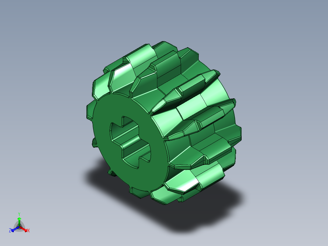 32270 Green Technic Gear 12 Tooth Double Bevel.STEP