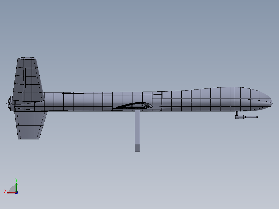 固定翼无人机框架结构后视图