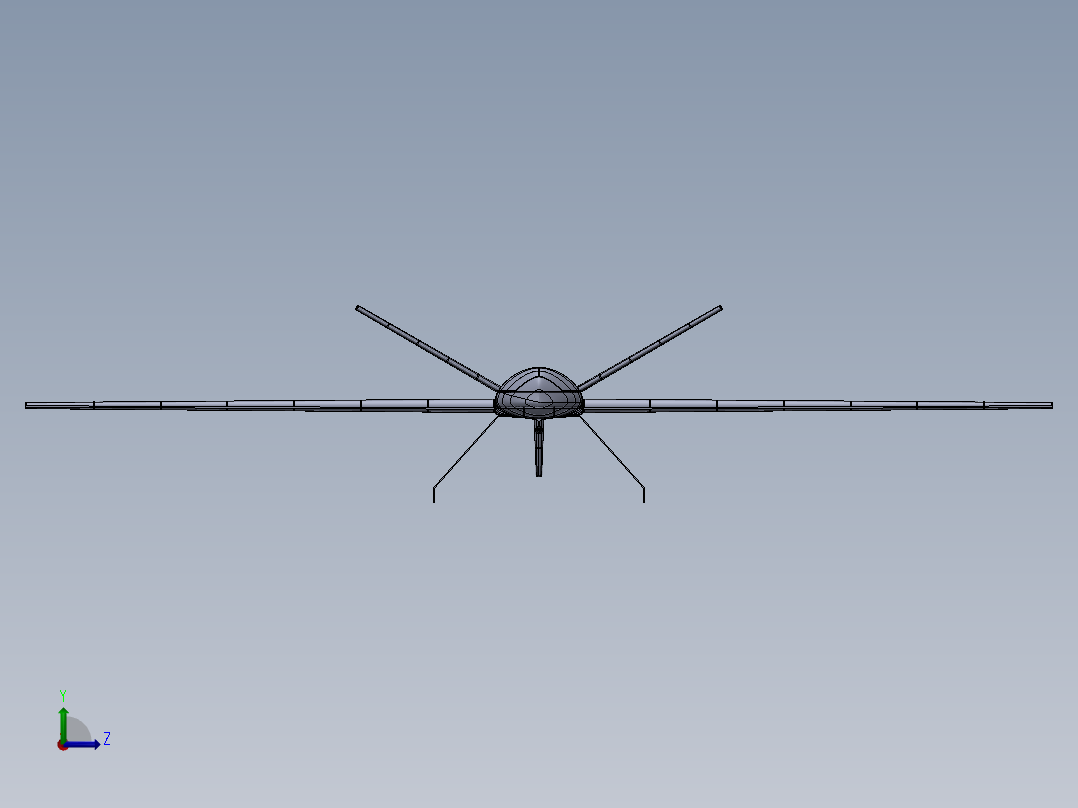 固定翼无人机框架结构左视图