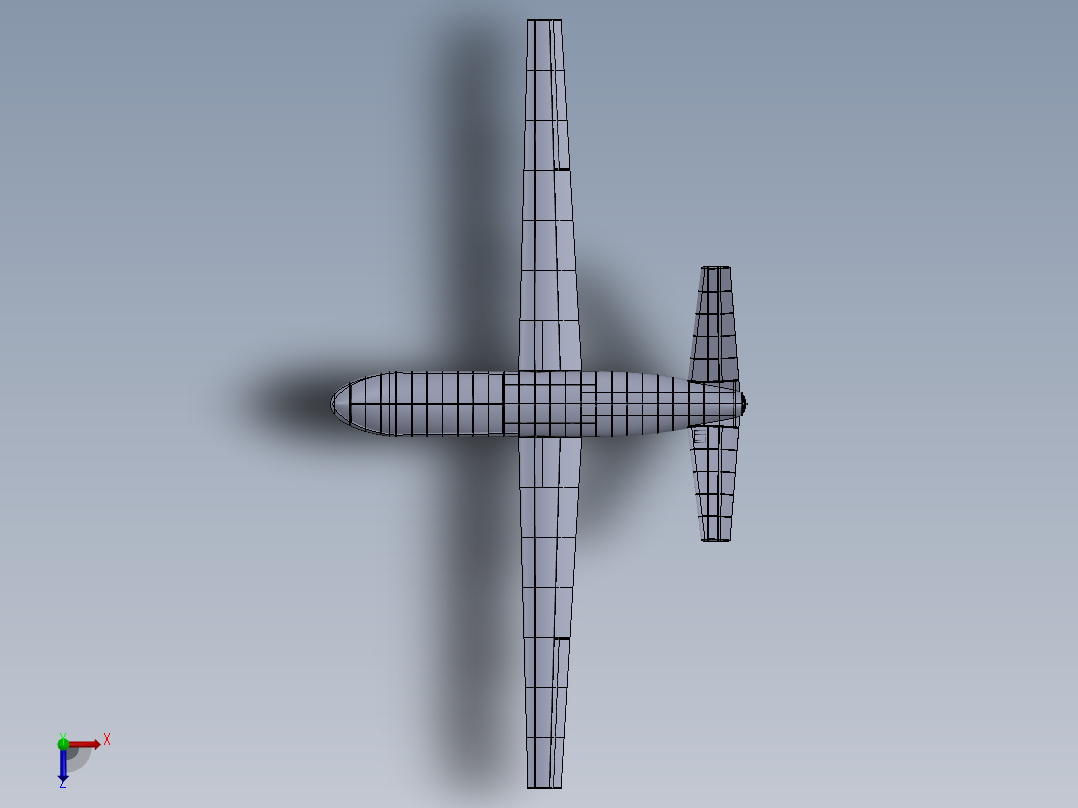 固定翼无人机框架结构俯视图
