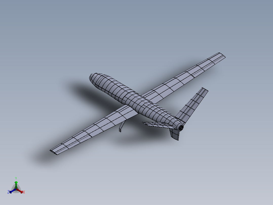 固定翼无人机框架结构正等轴测图