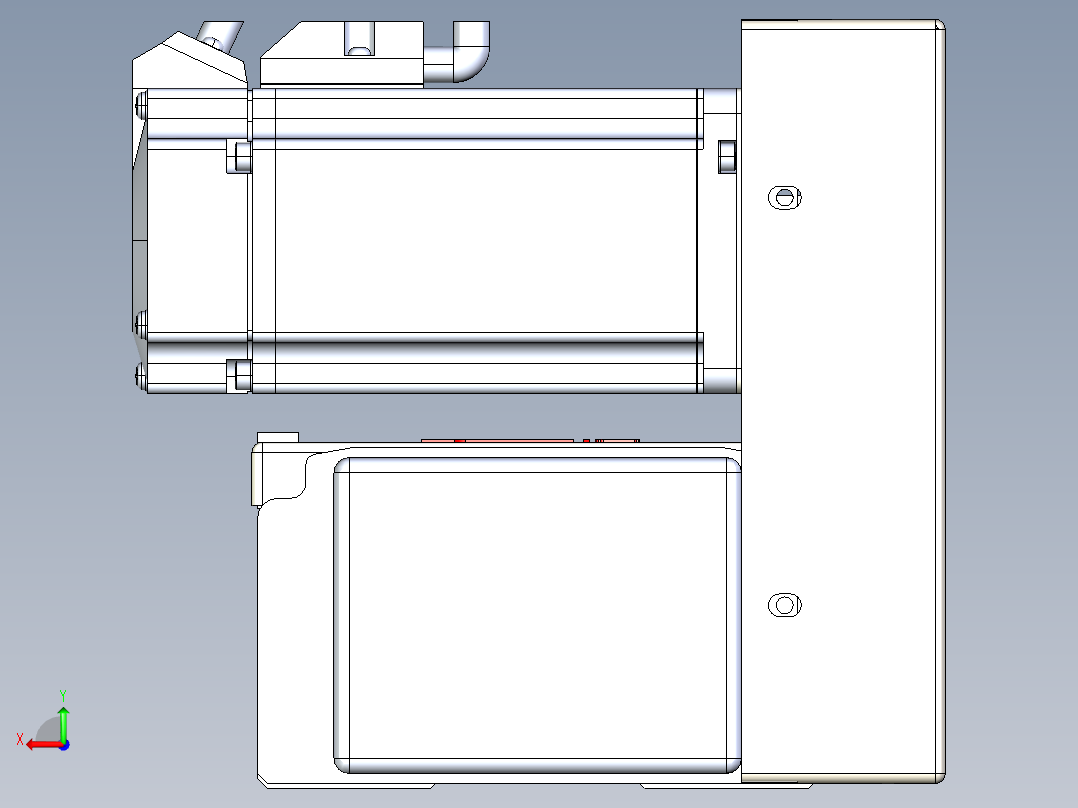 同步带全封闭直线模组TPA-HCB-110D-90-L800-RU-Y-P40-N3后视图