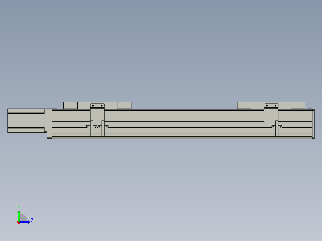 直线模组WG-LHC12-S400-M设计图纸左视图