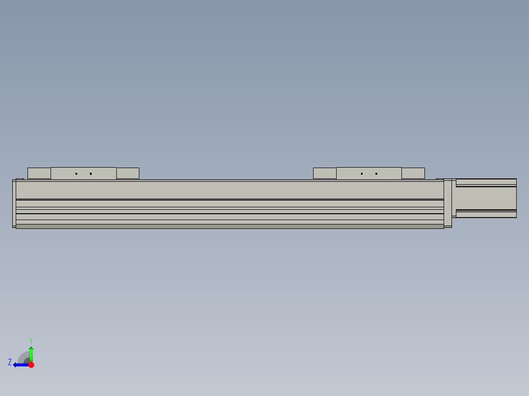 直线模组WG-LHC12-S400-M设计图纸右视图