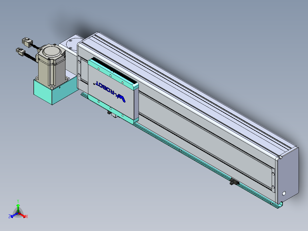 威洛博VBC同步带传动一无尘环境VBC14-L45-S400-BLU-ZP40-C3正等轴测图