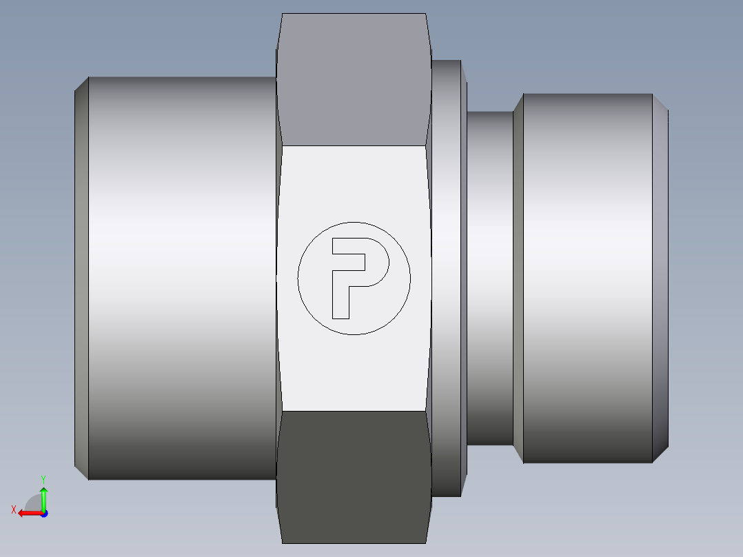 卡套式工业通用硬管接头EO_Male_Stud_connector_GE25SM71X后视图