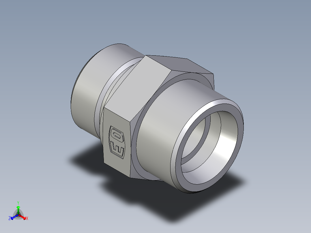卡套式工业通用硬管接头EO_Male_Stud_connector_GE25SM71X正等轴测图