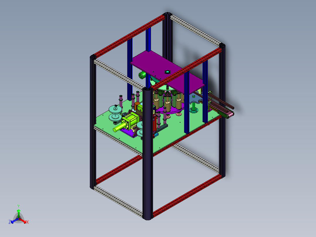 塑料圆管圆瓶印刷机正等轴测图