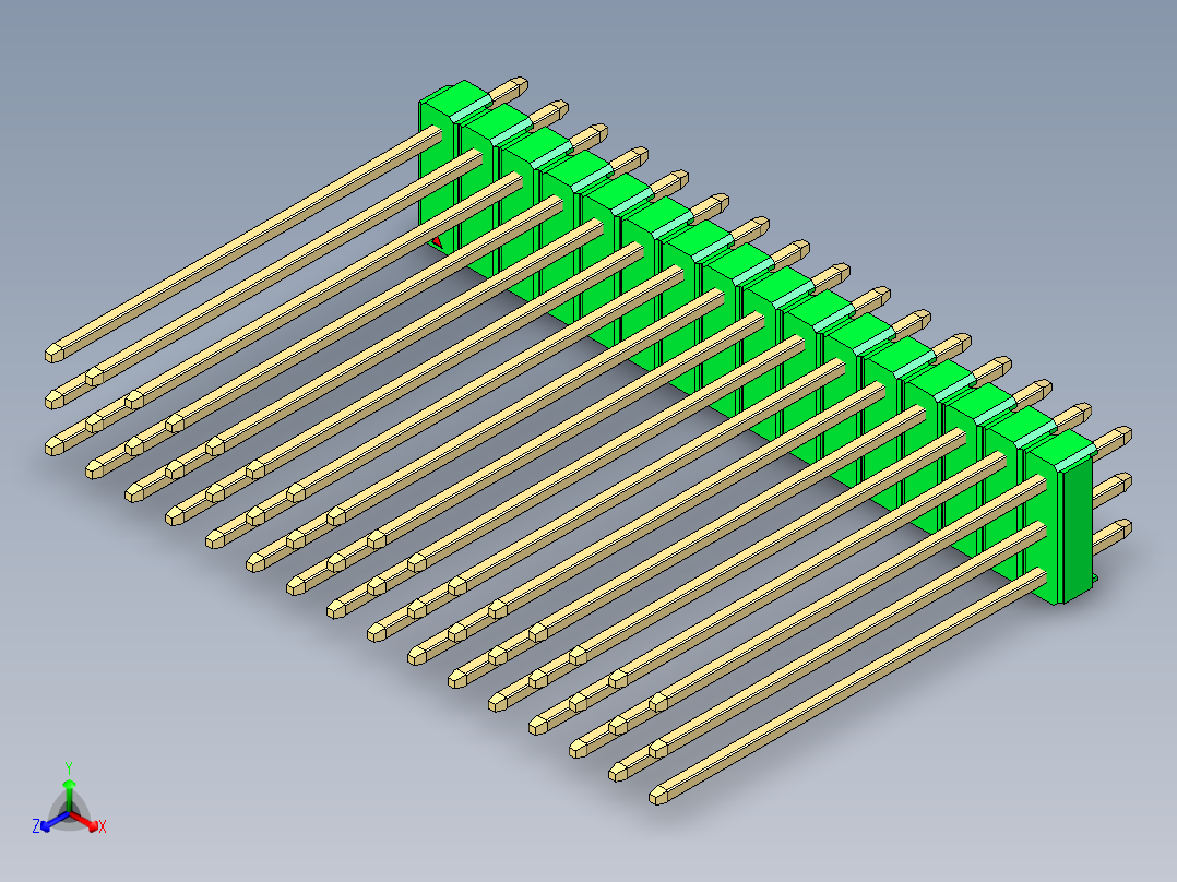 彩色公头100mil（2.54mm）系列-DS1021_green_3x16p_100mil_Type43_rev1.0