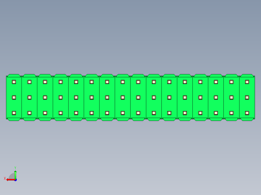 彩色公头100mil（2.54mm）系列-DS1021_green_3x16p_100mil_Type43_rev1.0后视图