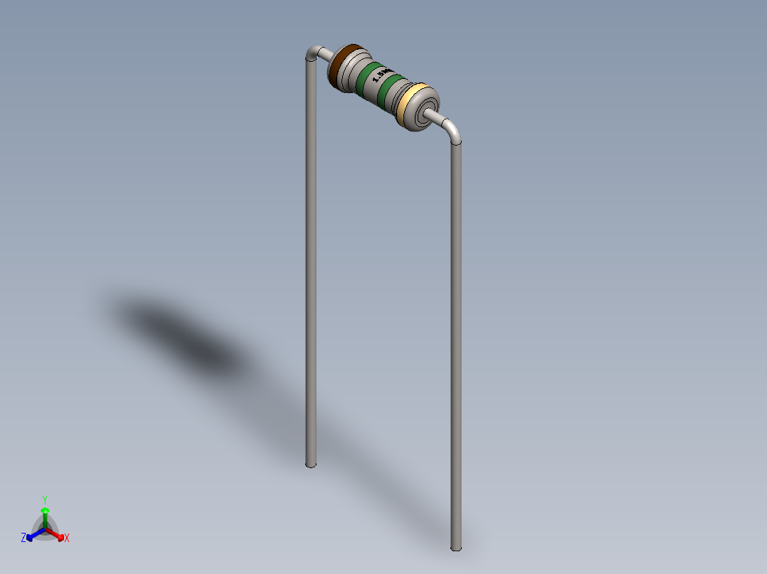 电容器 二极管 电阻器-Resistor 1.5M Ohm正等轴测图