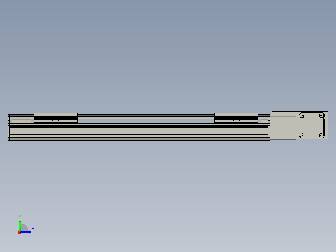 直线模组LHB17-L40-S600-BR设计图纸左视图