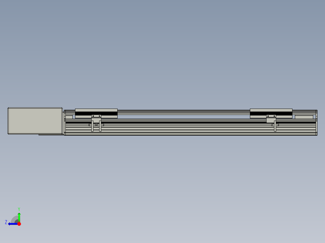 直线模组LHB17-L40-S600-BR设计图纸右视图
