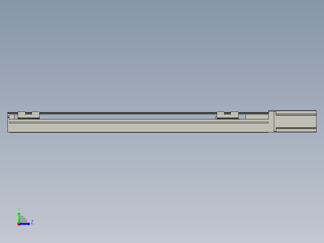 直线模组LHA6-S550-M-200W(16丝杆)设计图纸左视图