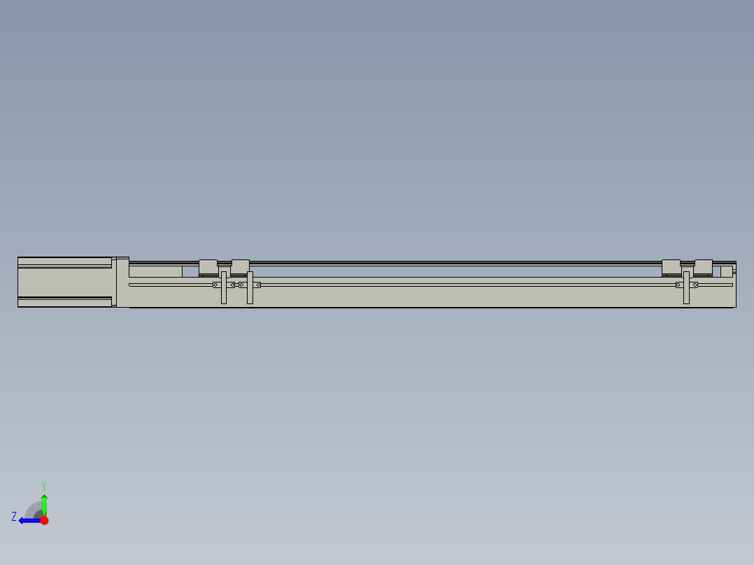 直线模组LHA6-S550-M-200W(16丝杆)设计图纸右视图