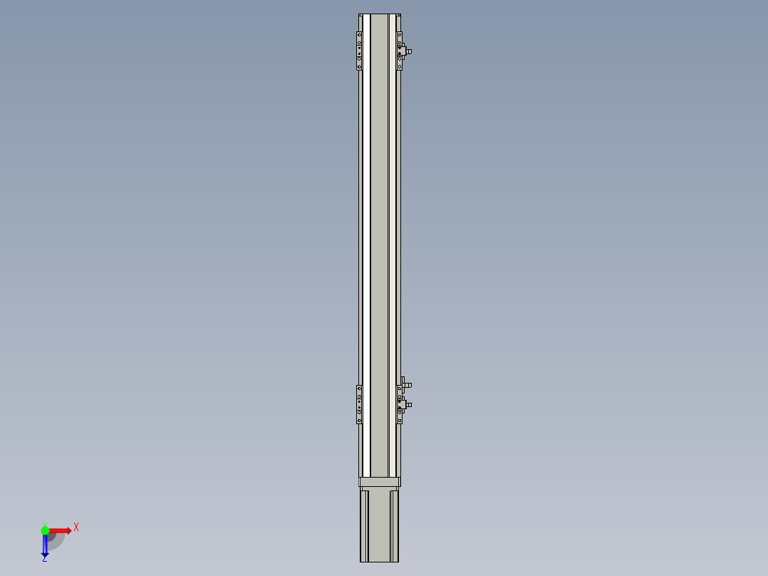 直线模组LHA6-S550-M-200W(16丝杆)设计图纸俯视图
