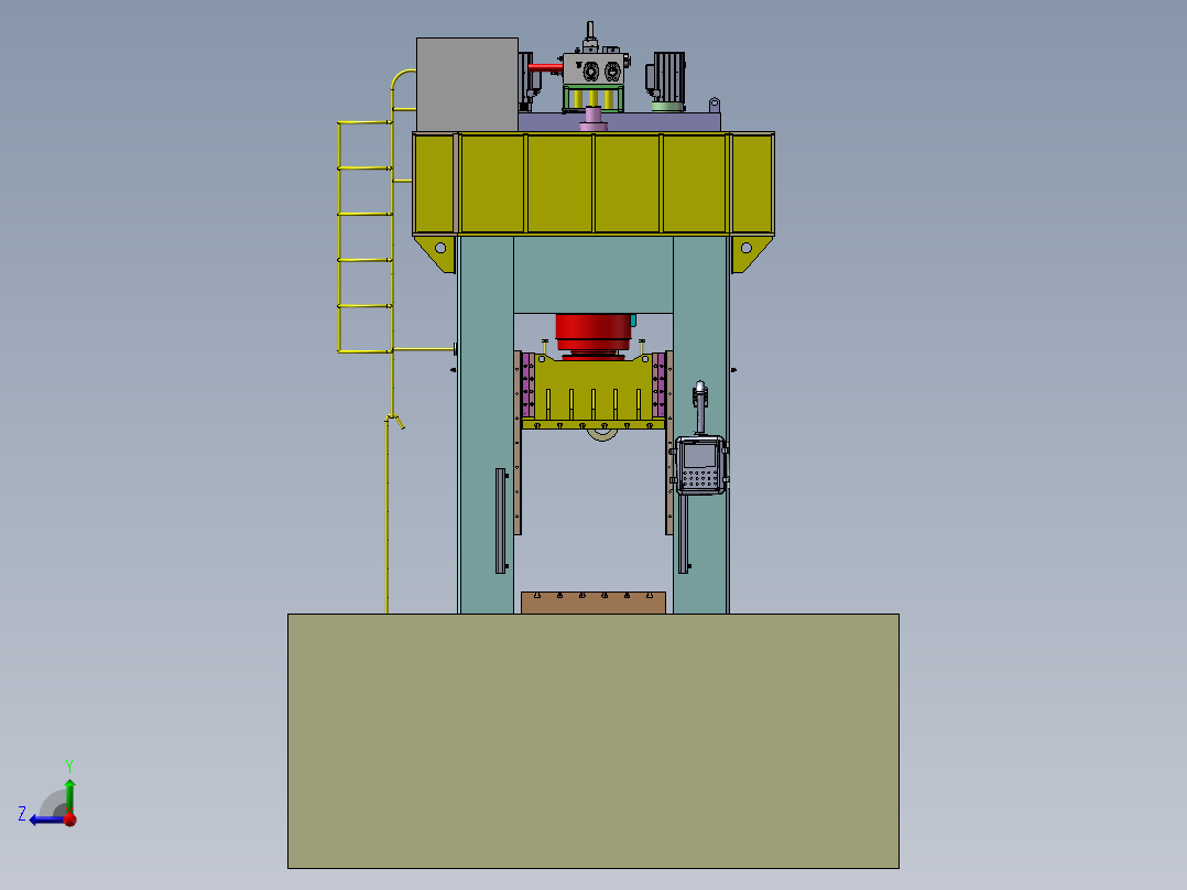 107 600T油压机右视图