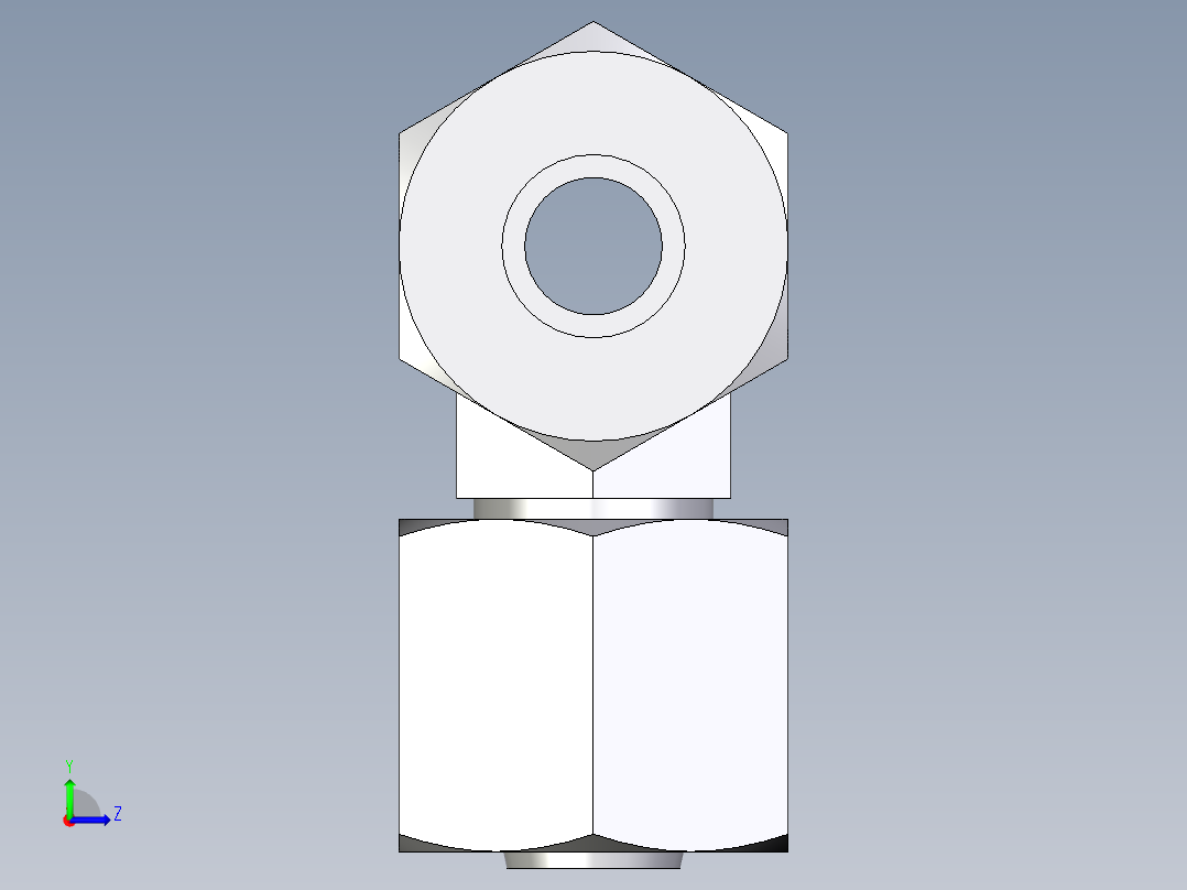 卡套式工业通用硬管接头EO_Swivel_nut_branch_tee_ET08L71左视图