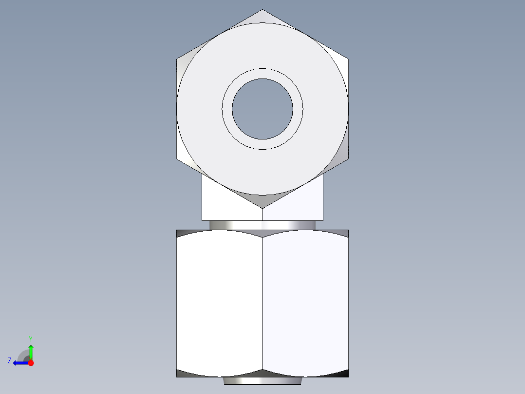 卡套式工业通用硬管接头EO_Swivel_nut_branch_tee_ET08L71右视图