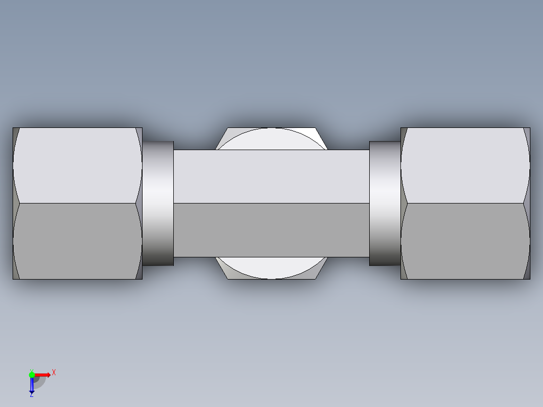 卡套式工业通用硬管接头EO_Swivel_nut_branch_tee_ET08L71俯视图