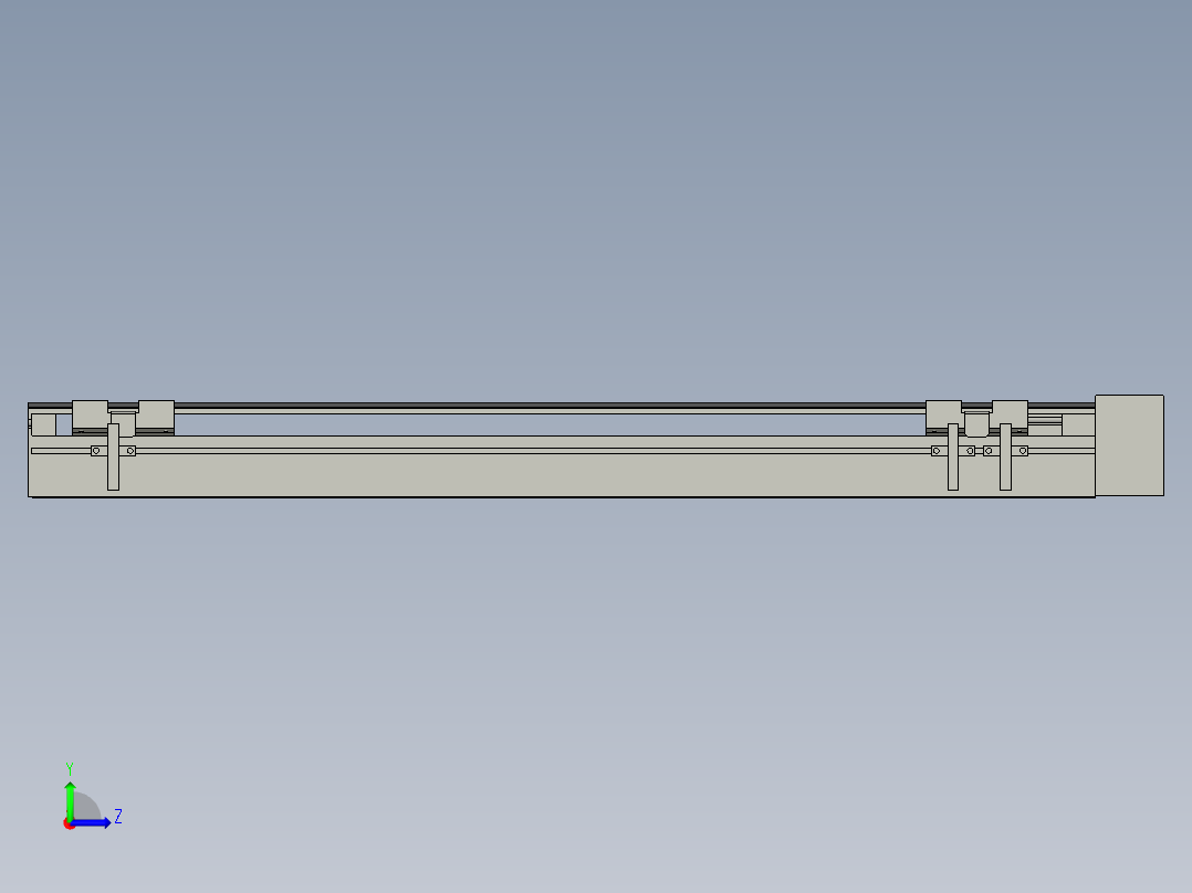 直线模组LHA6-S500-L-100W(16丝杆)设计图纸左视图