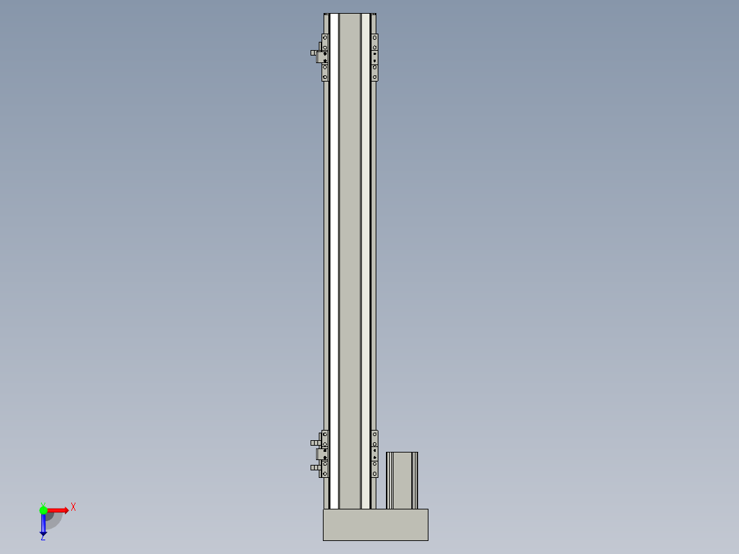 直线模组LHA6-S500-L-100W(16丝杆)设计图纸俯视图