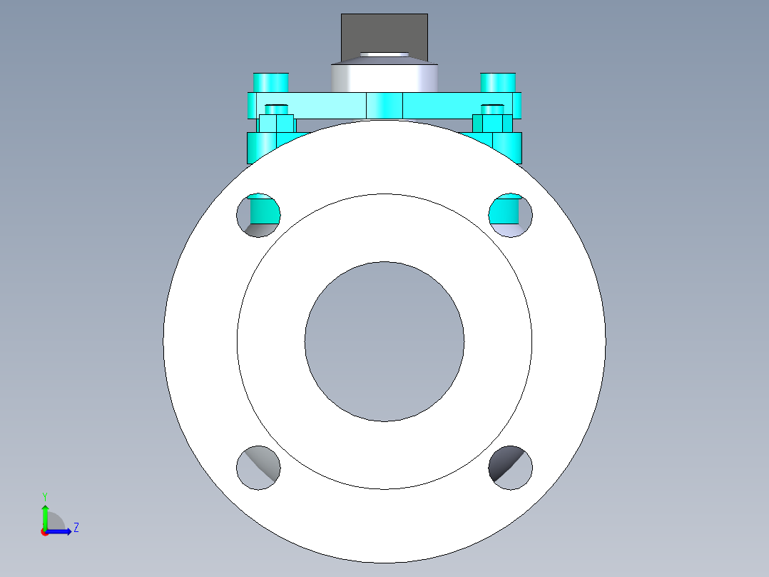 管道手动球阀-水管开关阀-手动阀门法兰连接球阀[65]左视图