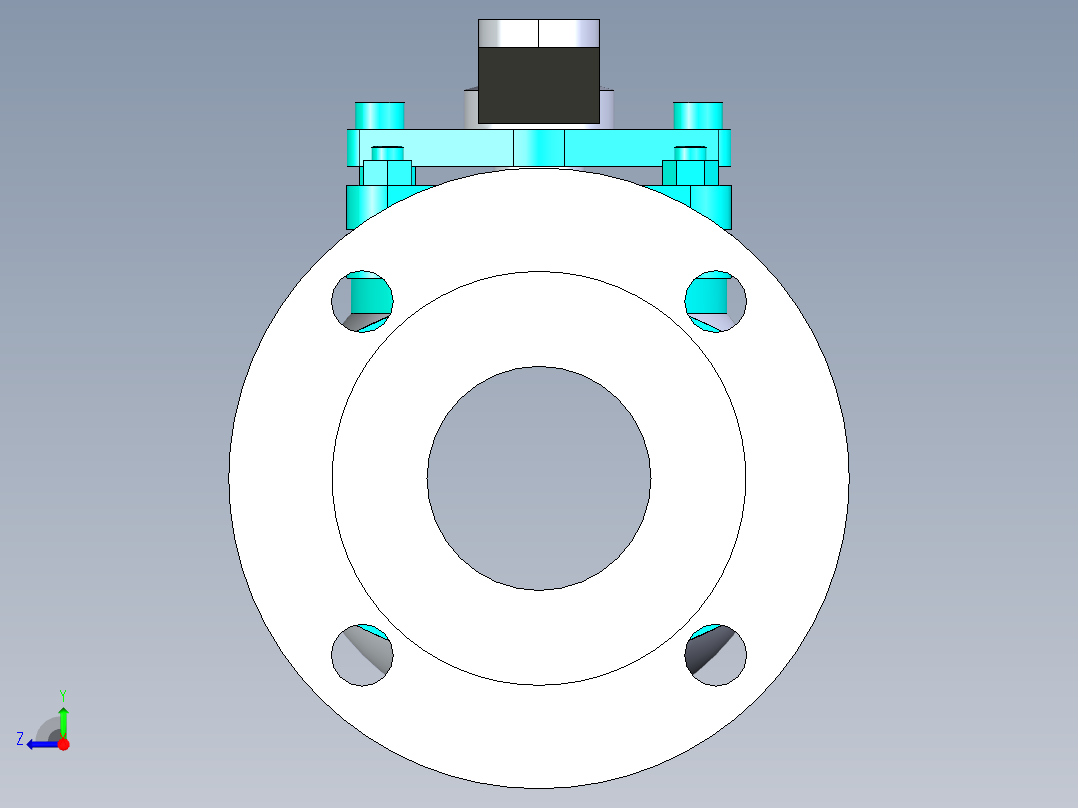 管道手动球阀-水管开关阀-手动阀门法兰连接球阀[65]右视图