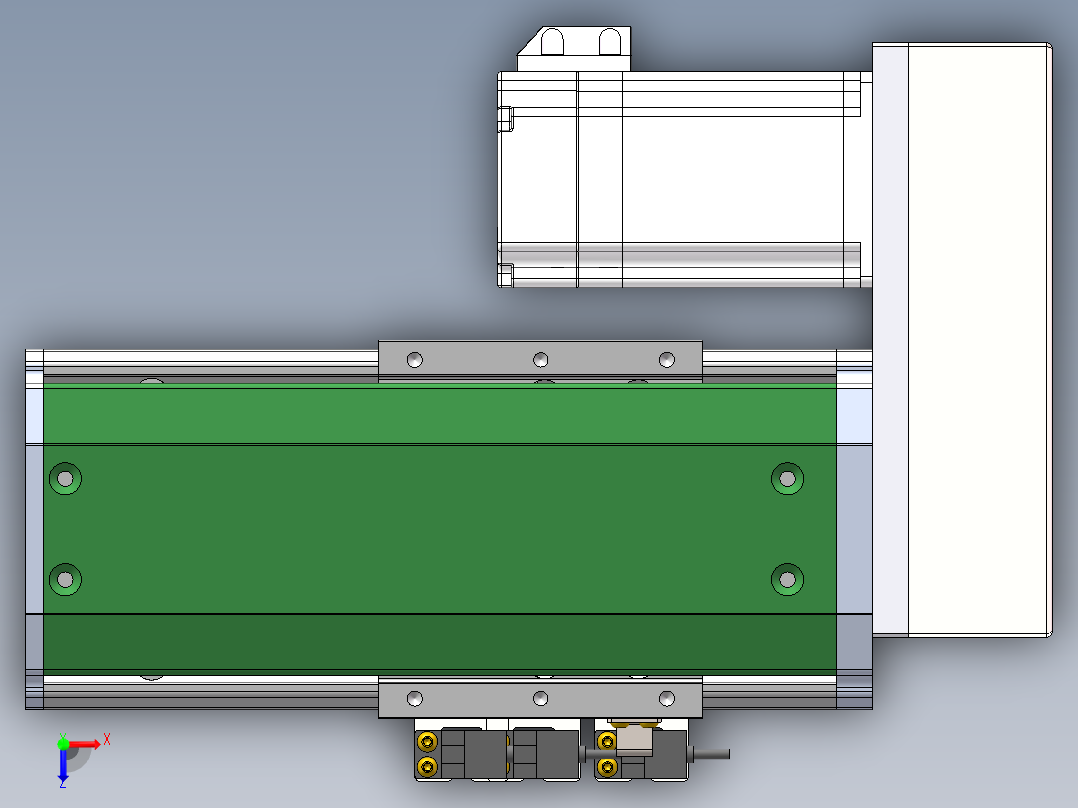 MTH丝杆半封闭模组MT100BS-BL-60俯视图