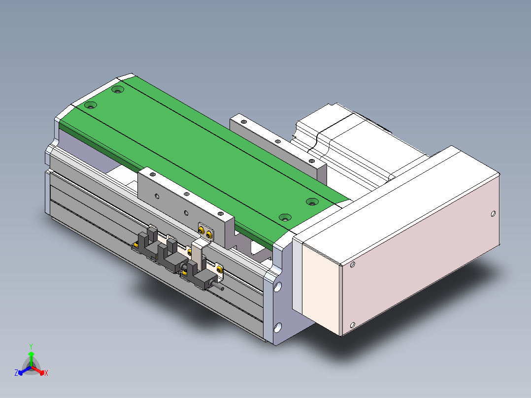 MTH丝杆半封闭模组MT100BS-BL-60正等轴测图