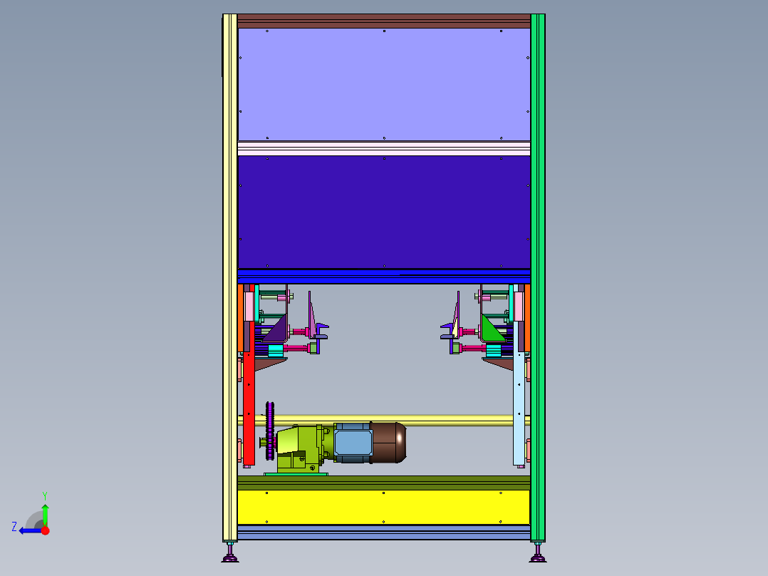 在线举升托盘对准器以及举升机右视图