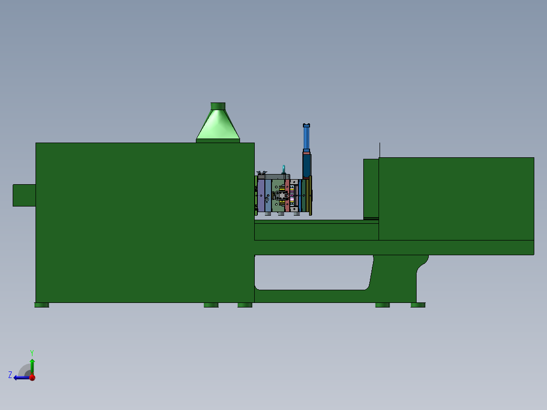 双色螺纹模具右视图
