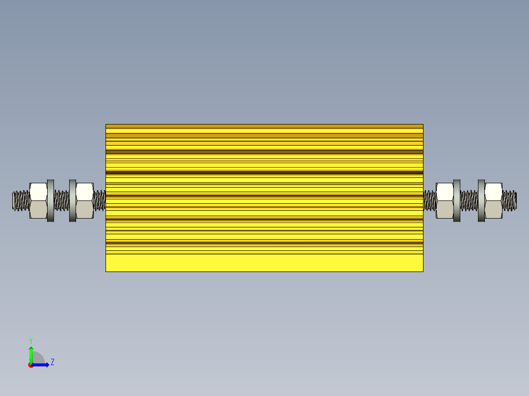 HSC200系列200瓦电阻器左视图