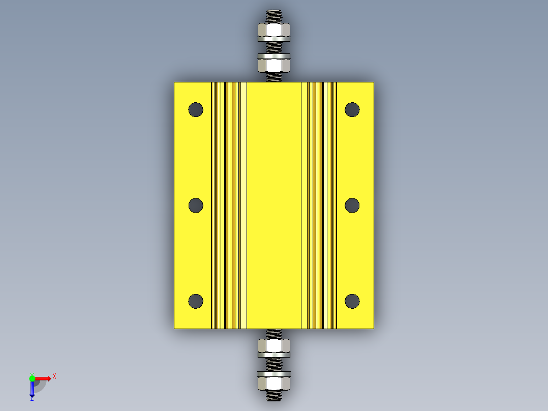 HSC200系列200瓦电阻器俯视图