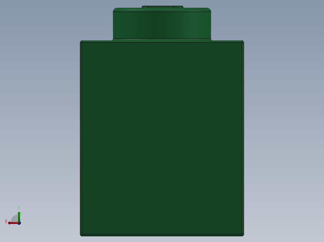 乐高套装 4421基本积木-300528 Dark Green Brick 1 x 1.SLDPRT后视图