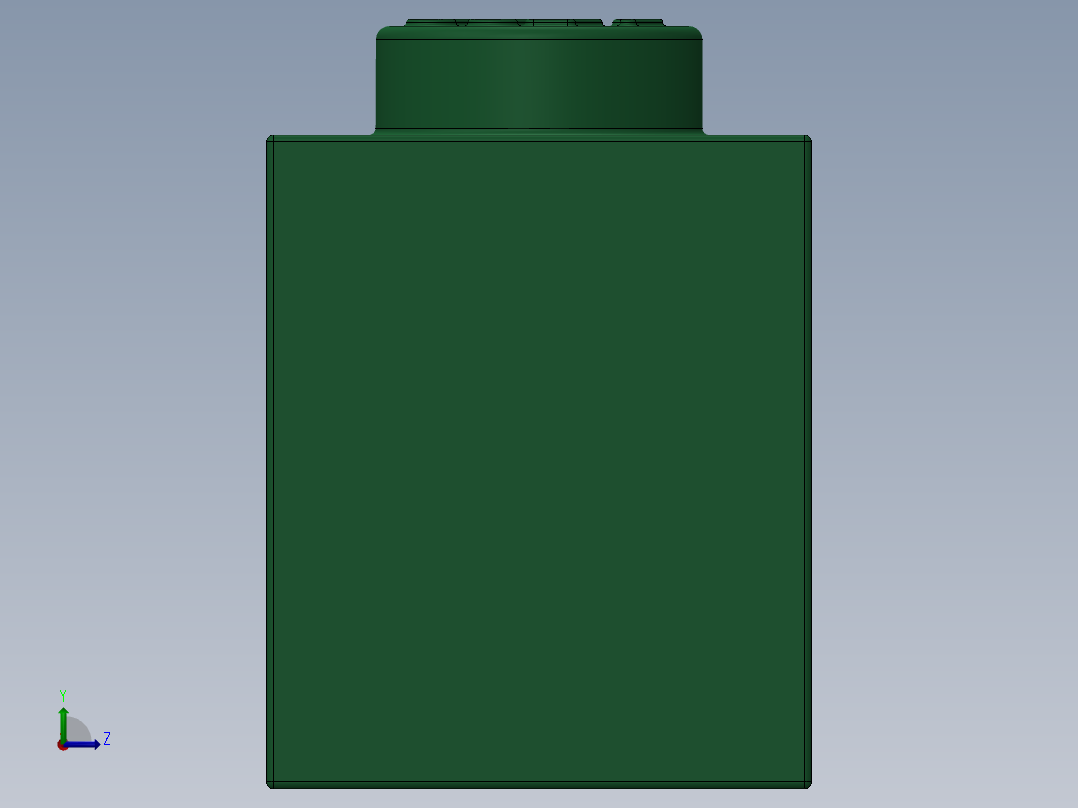 乐高套装 4421基本积木-300528 Dark Green Brick 1 x 1.SLDPRT左视图