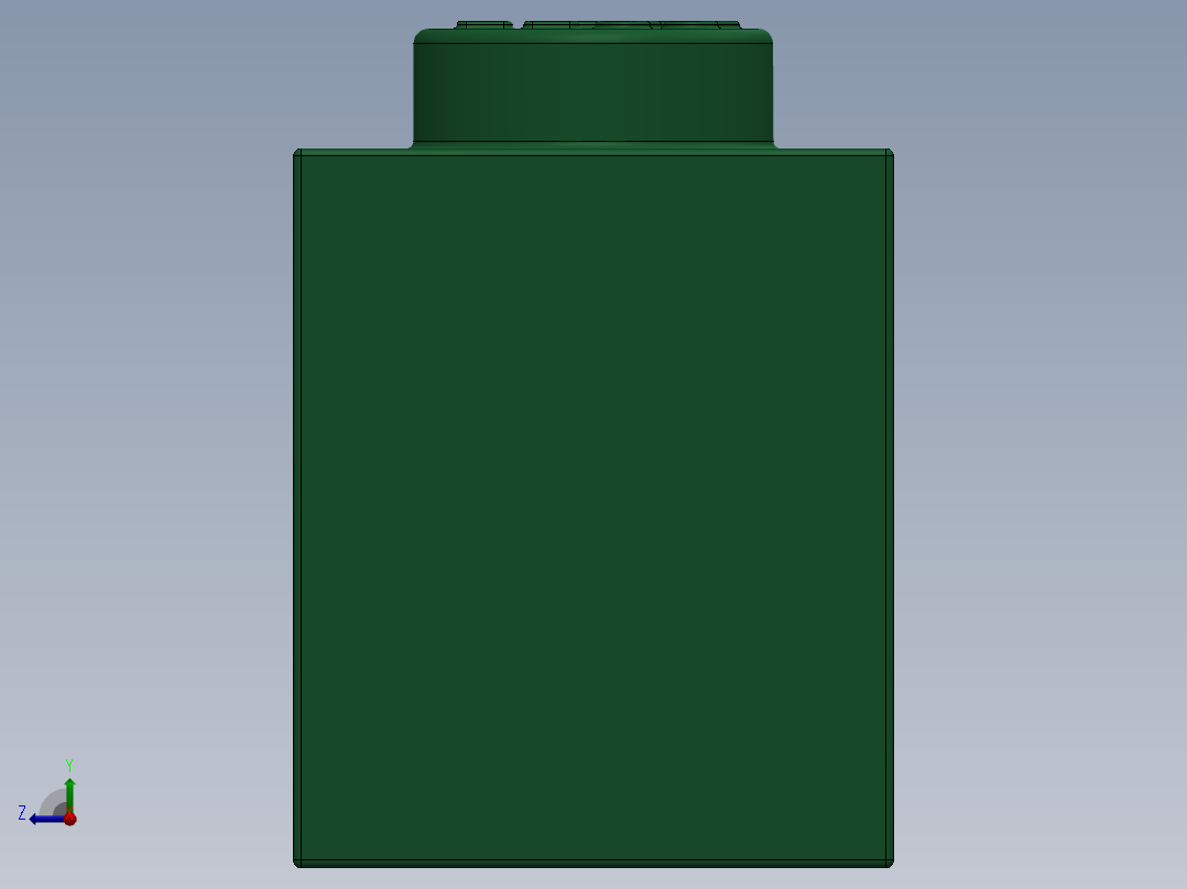 乐高套装 4421基本积木-300528 Dark Green Brick 1 x 1.SLDPRT右视图