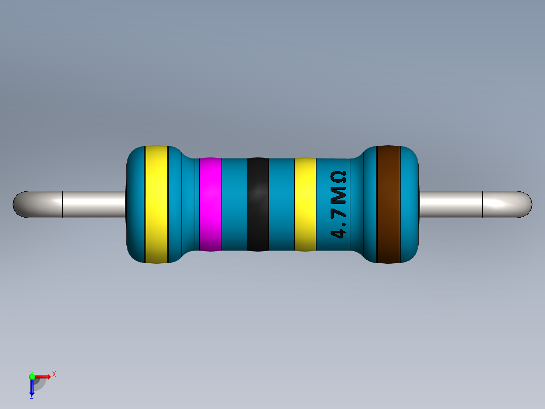 电容器 二极管 电阻器-Resistor 4.7M Ohm Blue俯视图