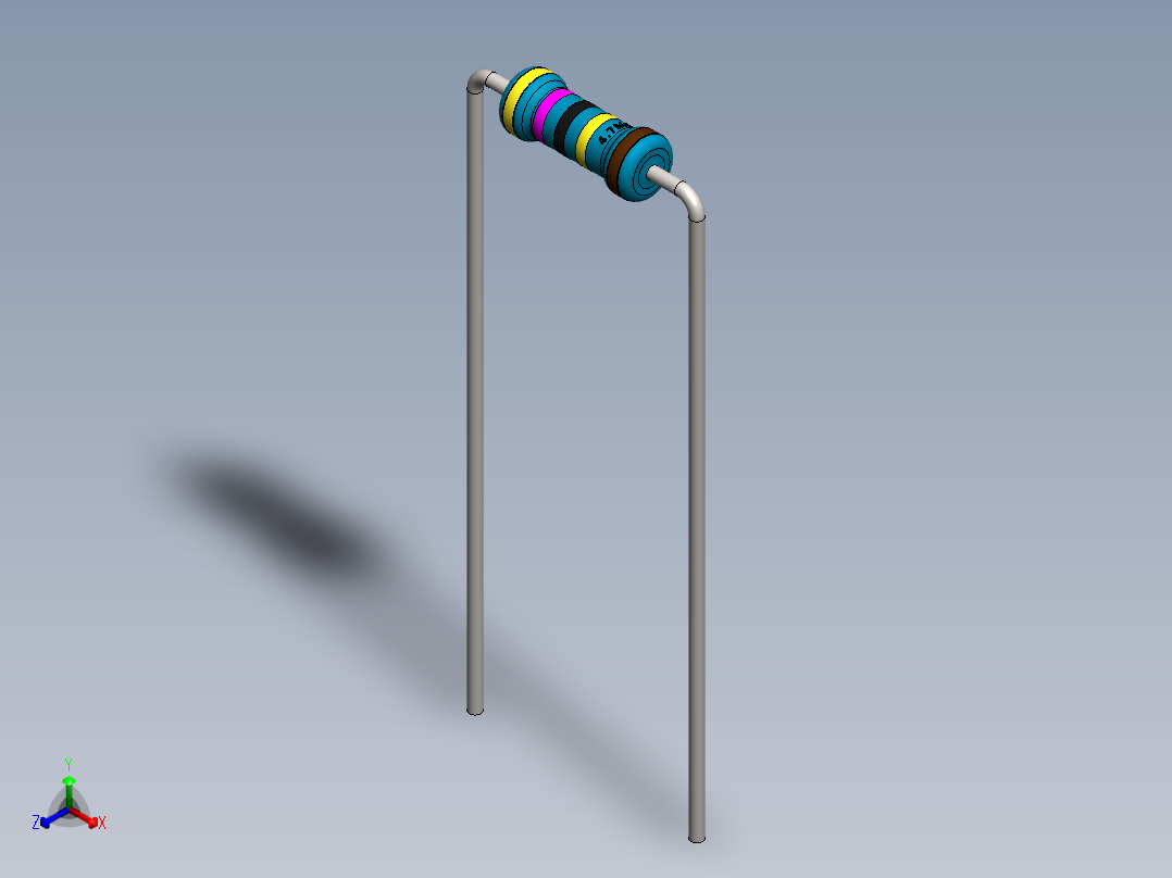 电容器 二极管 电阻器-Resistor 4.7M Ohm Blue正等轴测图