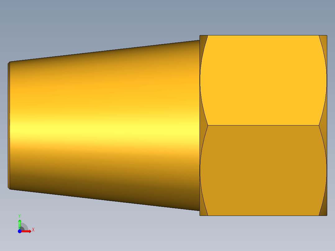 扩口式工业通用硬管接头Long Nut 41FL-10前视图