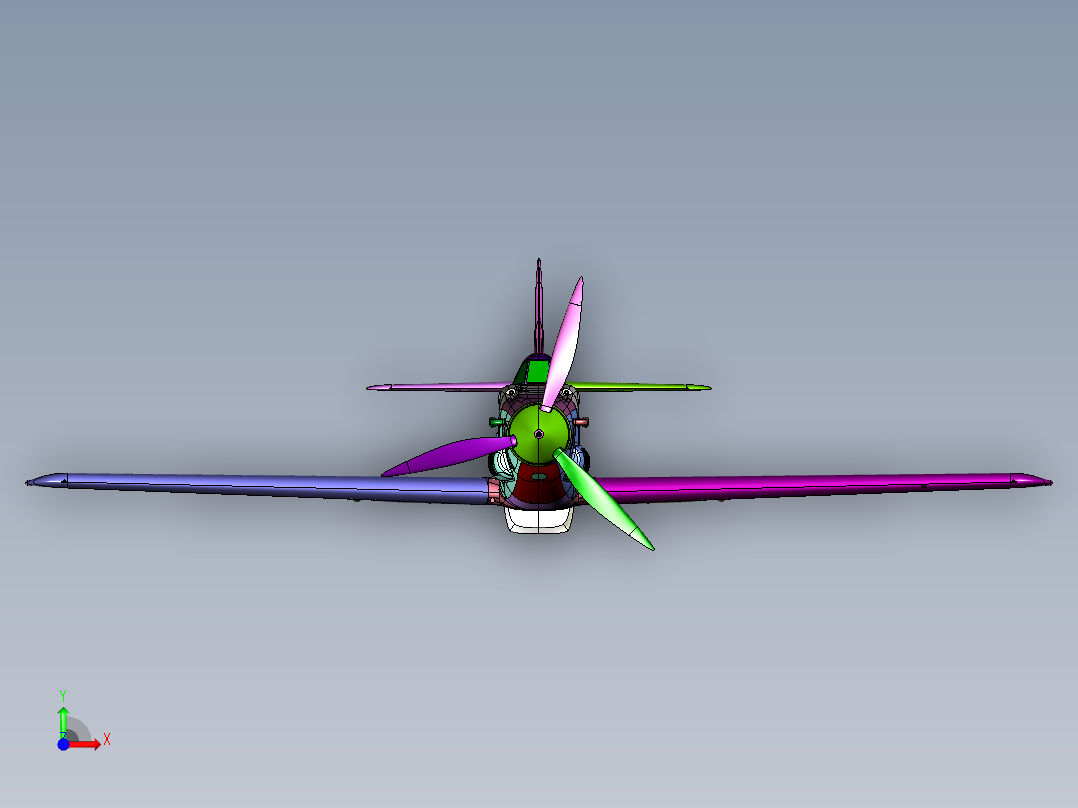 活塞式S49C战斗机前视图