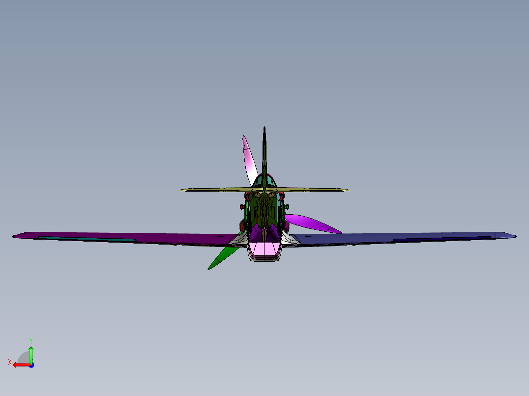 活塞式S49C战斗机后视图