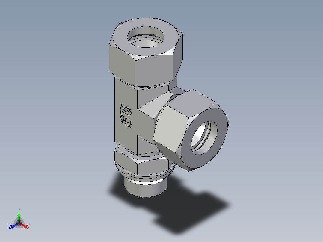卡套式工业通用硬管接头EO_Adjustable_locknut_run_tee_LEE18LRCF