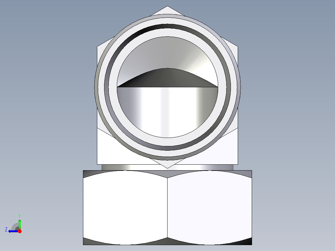 卡套式工业通用硬管接头EO_Swivel_nut_elbow_EW42LOMDCF右视图