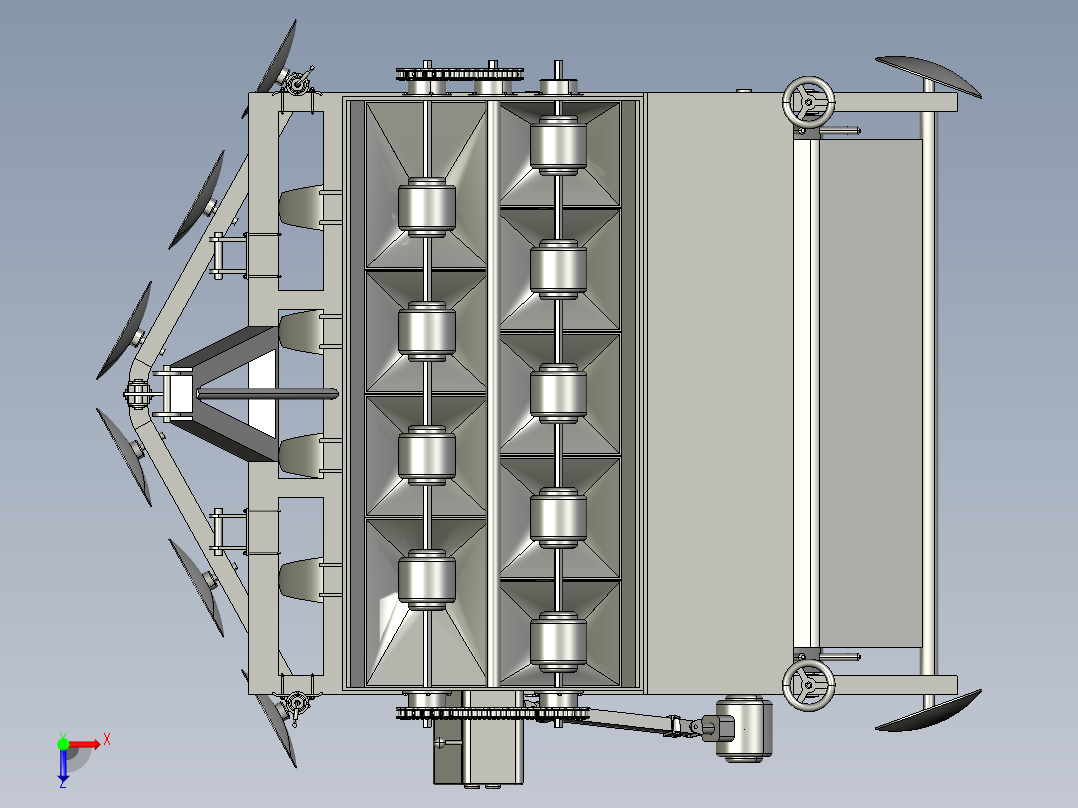 蘑菇播种机俯视图