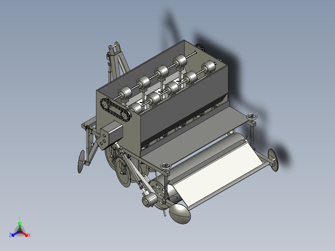 蘑菇播种机正等轴测图