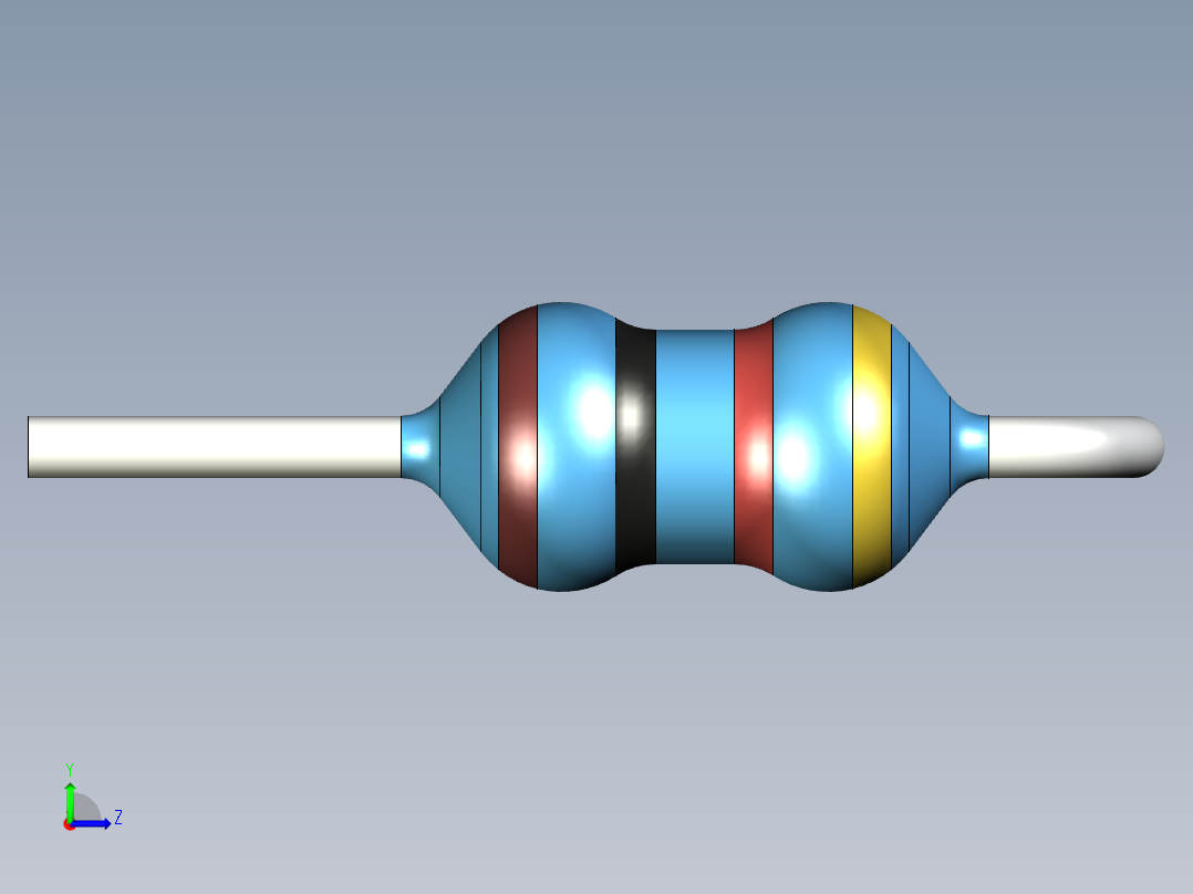 无源元件封装-RES-0.125W-V-MF左视图