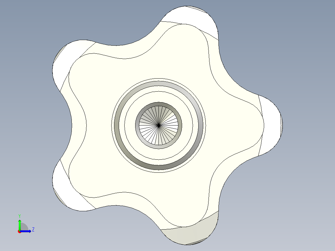 星型把手(軟膠被覆)VCT-SOFT-3D多系列多零件图纸模型左视图