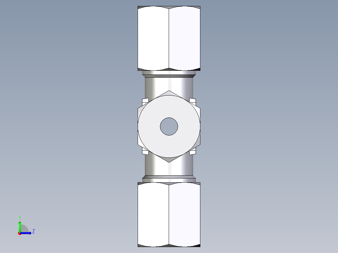 卡套式工业通用硬管接头EO_Union_cross_K06LCF左视图